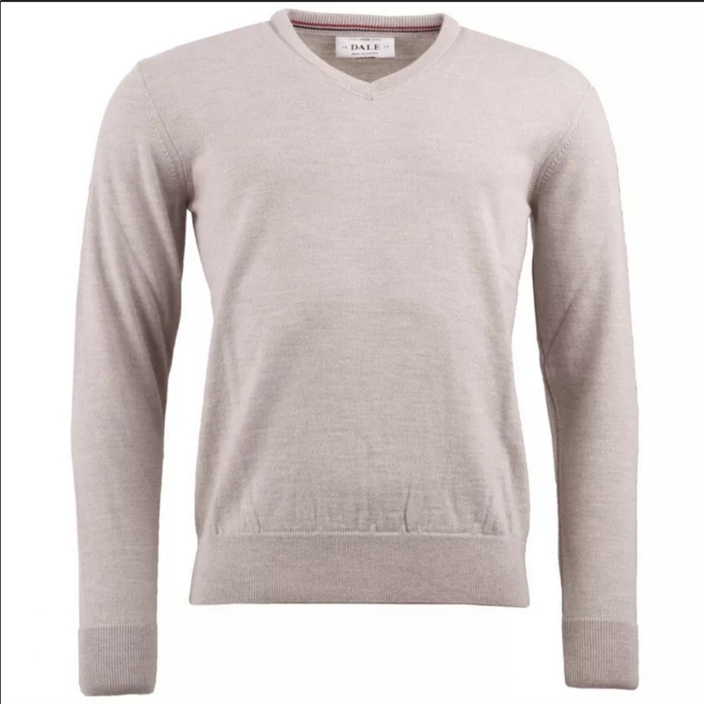 Dale of Norway Harald Vneck Sweater Gray Pink
